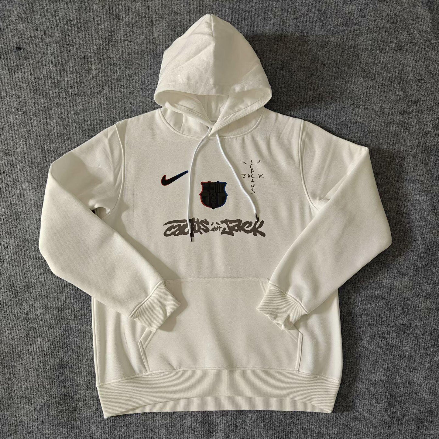Barcelona Sweatshirt 2025 - Travis Scott Collab Spotify - White