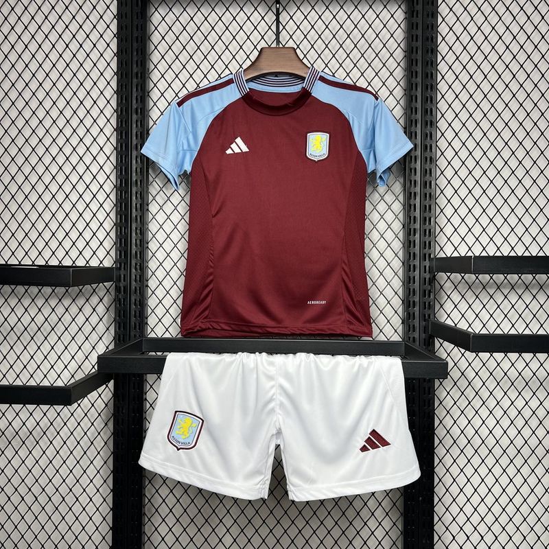 Aston Villa Home 24/25 Children's Set - Wine