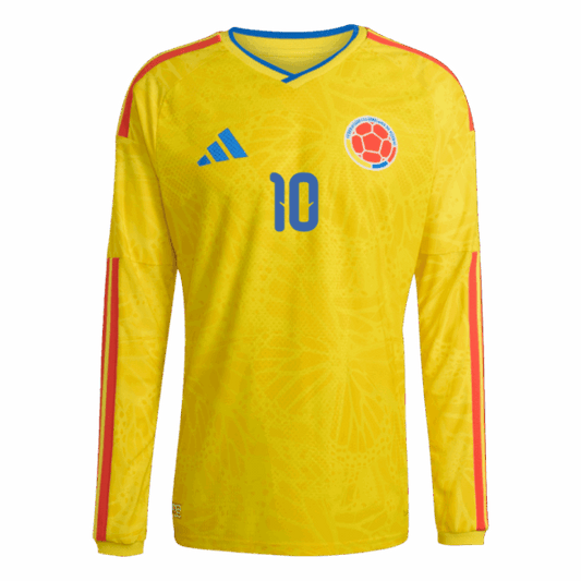 James Rodriguez Long Sleeve Colombia Home - Fan Version World Cup 2026