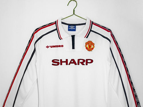 Mangas longas: Manchester United White Retro 1998/99