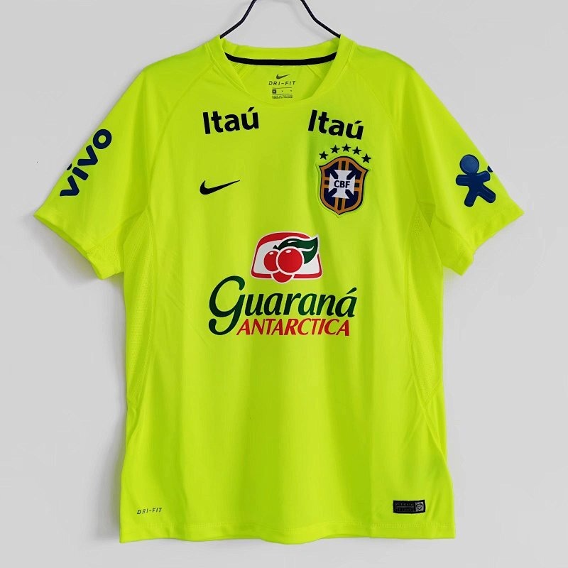 uniforme brasileiro de treino verde fluorescente Retro 2020