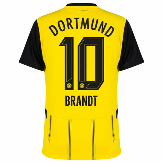 Borussia Dortmund Brandt 10 Home 2024/25 Patches UCL UEFA Foundation (Official Printing)