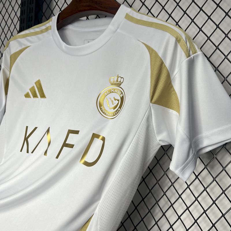 Camisa Al - Nassr III 24/25 Torcedor Masculina - Branco e Dourado - DA Sports Oficial