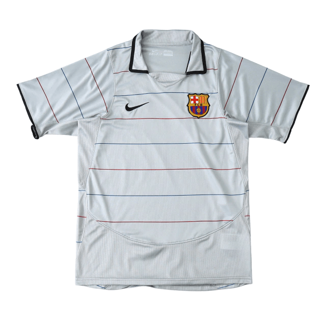 Camisa Barcelona Retrô II Away 03/04 Torcedor Nike Masculina - Cinza - DA Sports Oficial