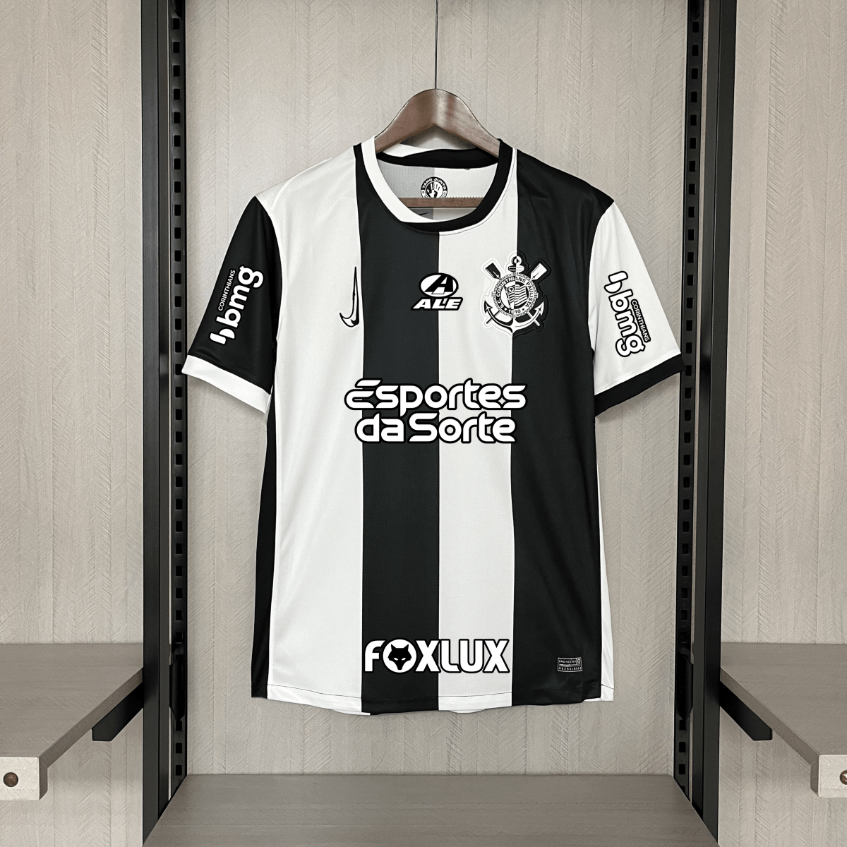 Camisa Nike Corinthians III 24/25 - Listrada preta e Branca (Com todos patrocinadores) - DA Sports Oficial