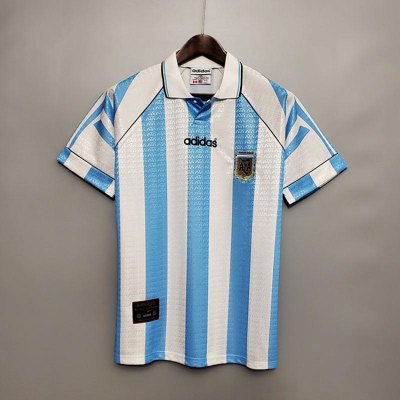 Camisa Seleção Argentina Retrô 1997 - 1998 Azul e Branca - Adidas - DA Sports Oficial