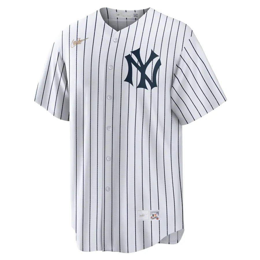 Jersey MLB New York Yankees Home Cooperstown Collection Fan Version Men's White Babe Ruth 3