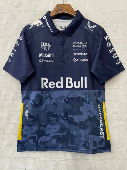 Red Bull Racing F1 x HypeBeast 2025 Special Edition Track Polo Shirt - Navy