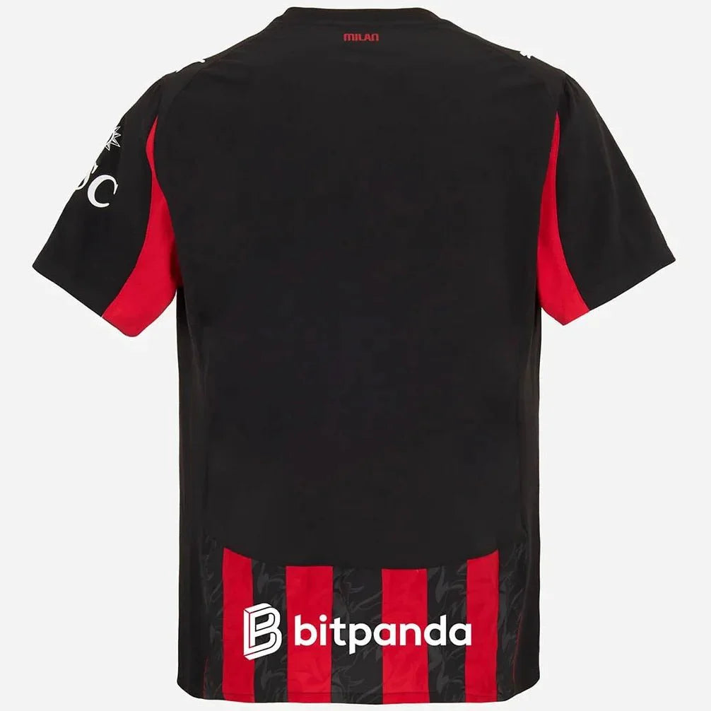 Camiseta local del AC Milan 2025, roja y negra