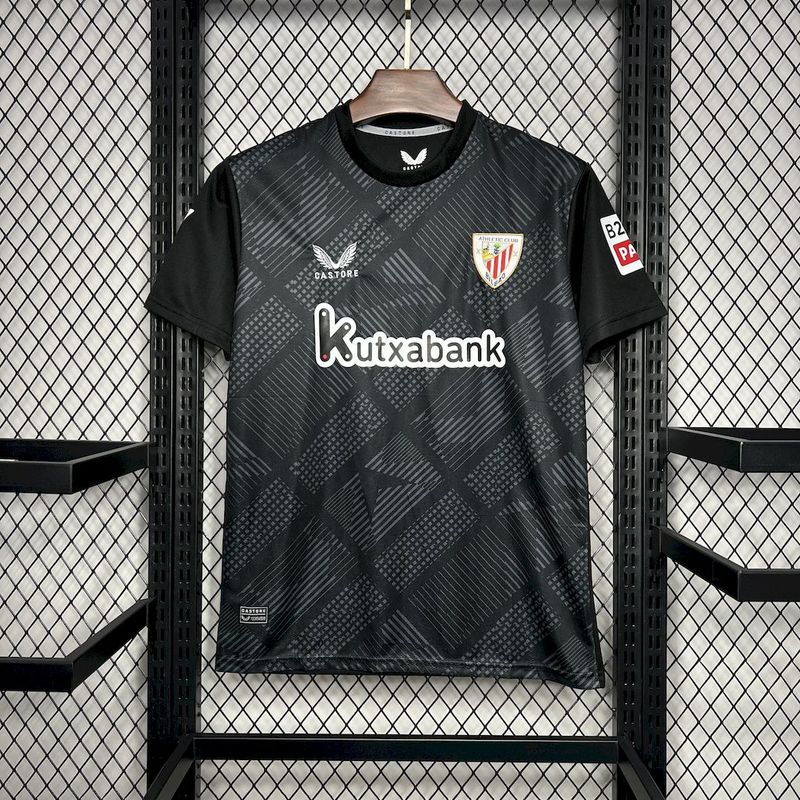 Camiseta de portero del Athletic Bilbao 24/25 (sin dorsal) - Versión aficionado para hombre - Negra
