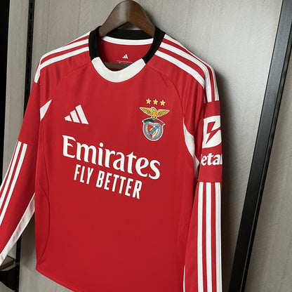 Long Sleeve 2025/26 Benfica Home Jersey