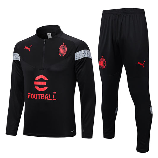 Kit de Treino AC Milan - Conjunto Manga Longa Preto