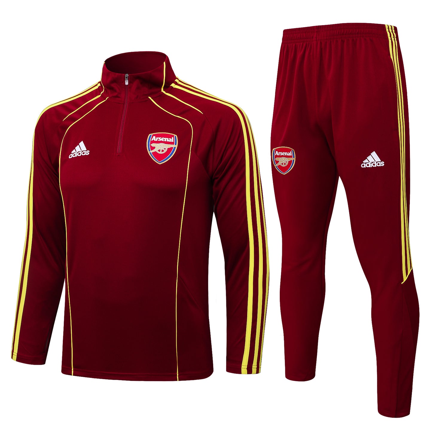 Arsenal Retro Training Kit - Burgundy and Yellow 3-Stripes Edition