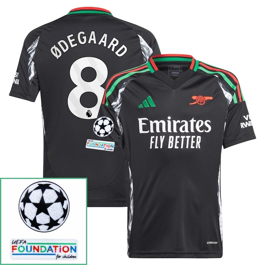 Arsenal Away Fan Jersey 2024/25 Patches UCL UEFA Foundation (Official Printing)