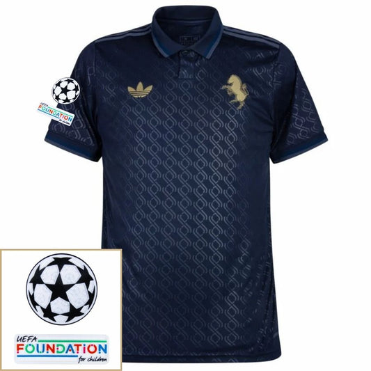 Juventus Third 2024/25 Patches UCL UEFA Foundation (Official Printing)