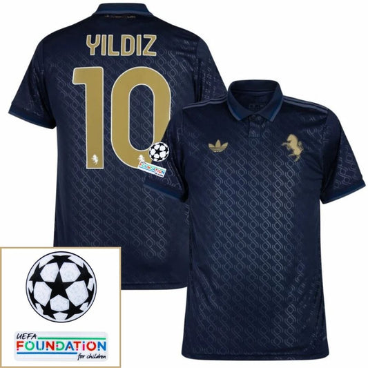 Juventus Yldiz 10 Third 2024/25 Patches UCL UEFA Foundation (Official Printing)