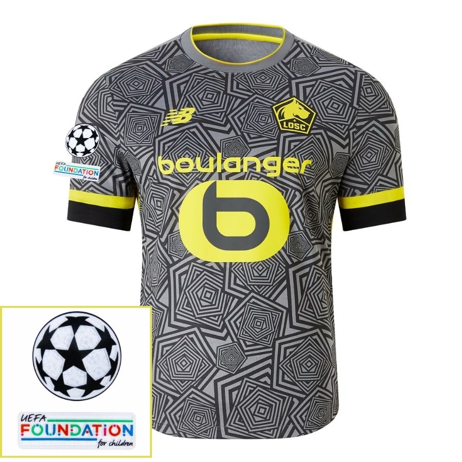 Lille Third 2024/25 Patches UCL UEFA Foundation (Official Printing)