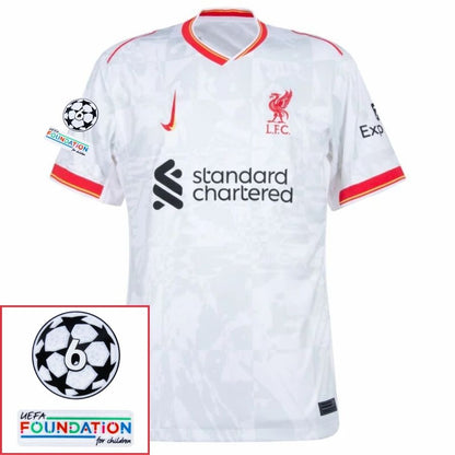 Liverpool Virgil 4 Away 2024/25 Patches UCL UEFA Foundation (Official Printing)