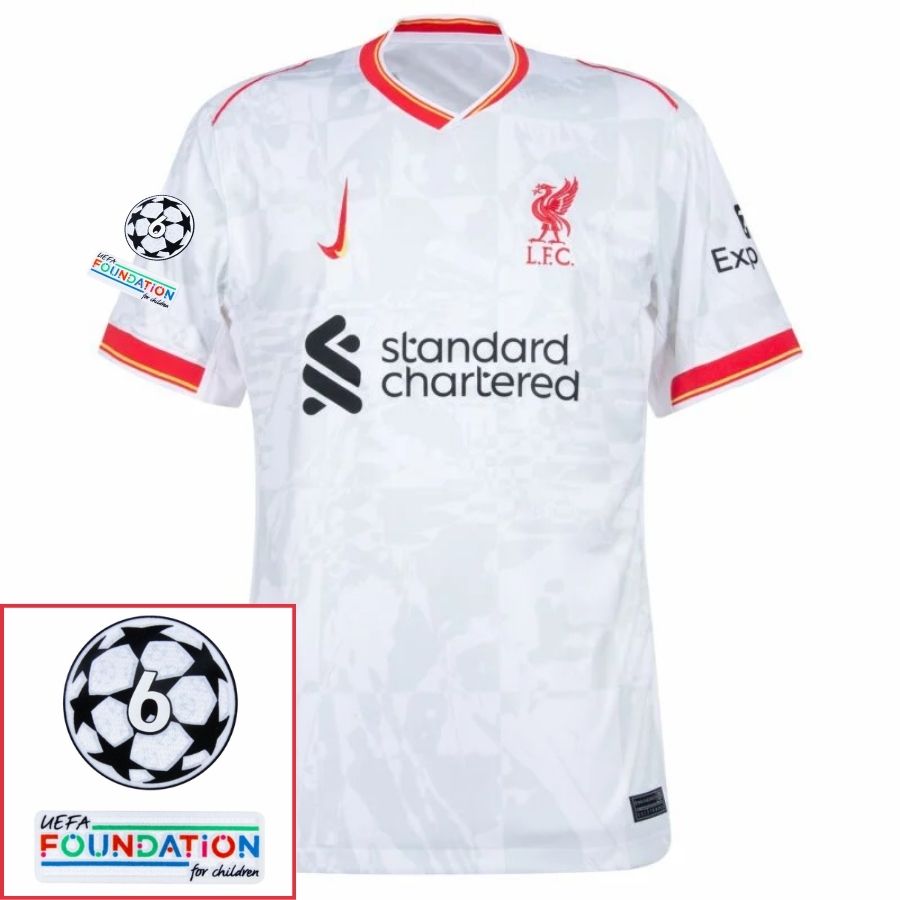 Liverpool Darwin 9 Away 2024/25 Patches UCL UEFA Foundation (Official Printing)