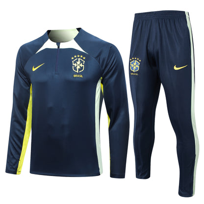 Kit de Treino Brasil - Conjunto Manga Longa Azul Royal