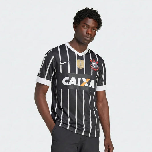 Camisa Retrô Corinthians Reserva 2013 Preta/Branca Masculina