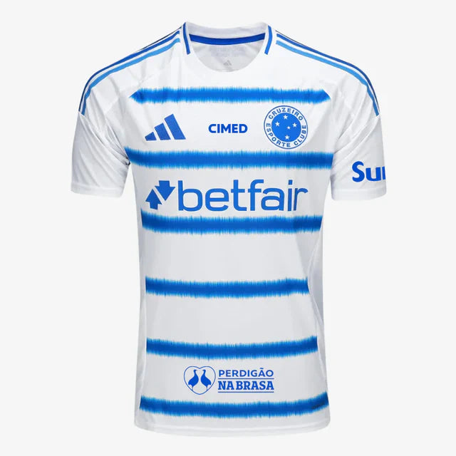 Camiseta visitante del Cruzeiro 2025/26 Adidas (con patrocinadores)