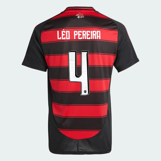 Flamengo 2025/26 Home Jersey LÉO PEREIRA N° 4 