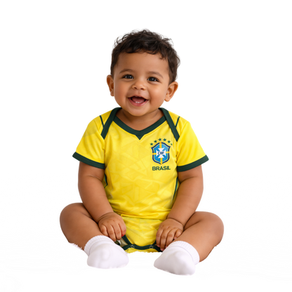 Body Baby Brazil Amarelo/Verde Brasil Word Cup 2026