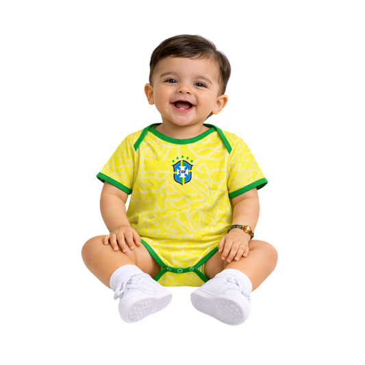 Body Baby Brazil Amarelo/Verde Brasil