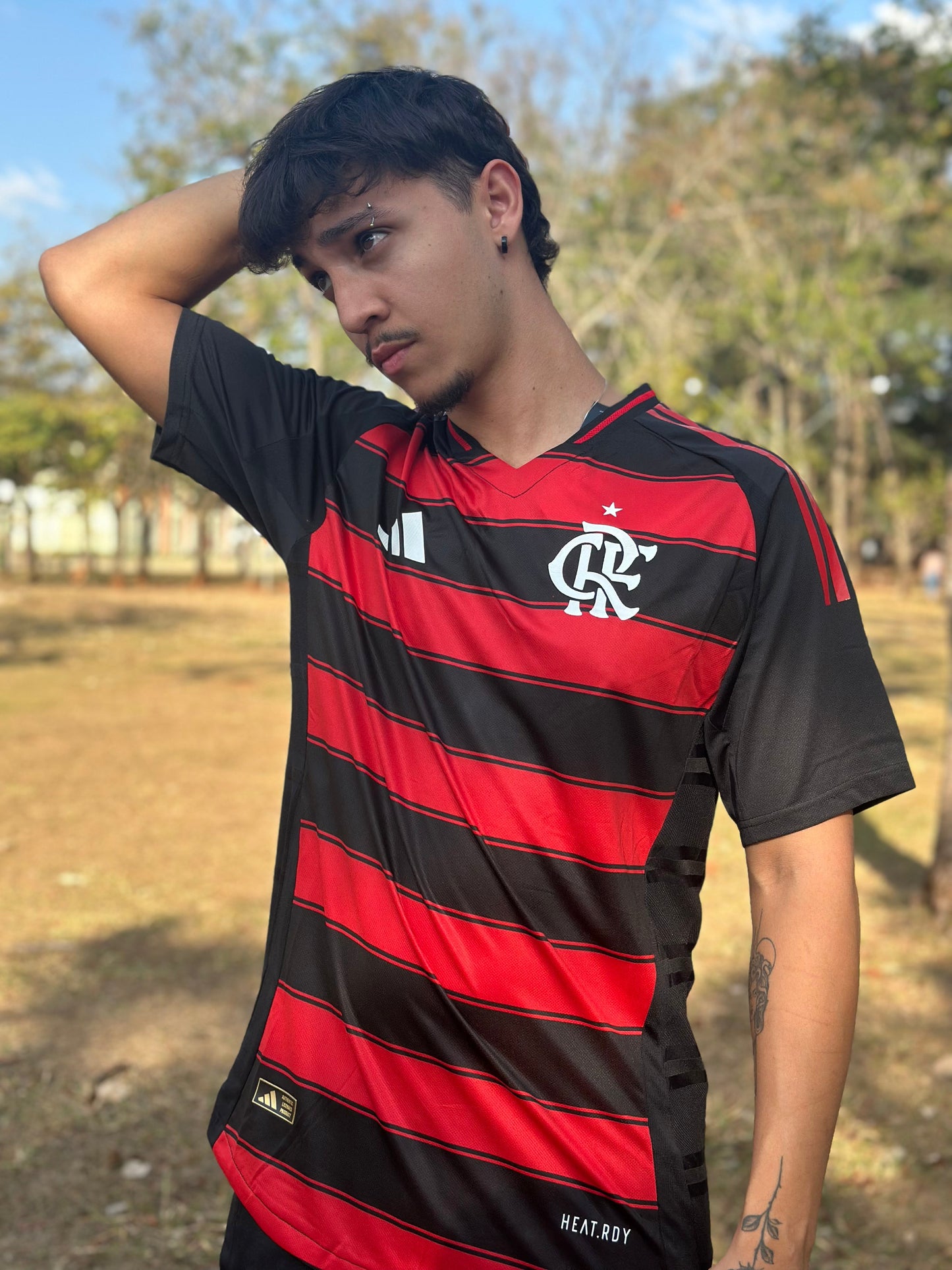 Camiseta local del Flamengo 2025, versión para aficionados, Adidas, para hombre - Rojo y negro