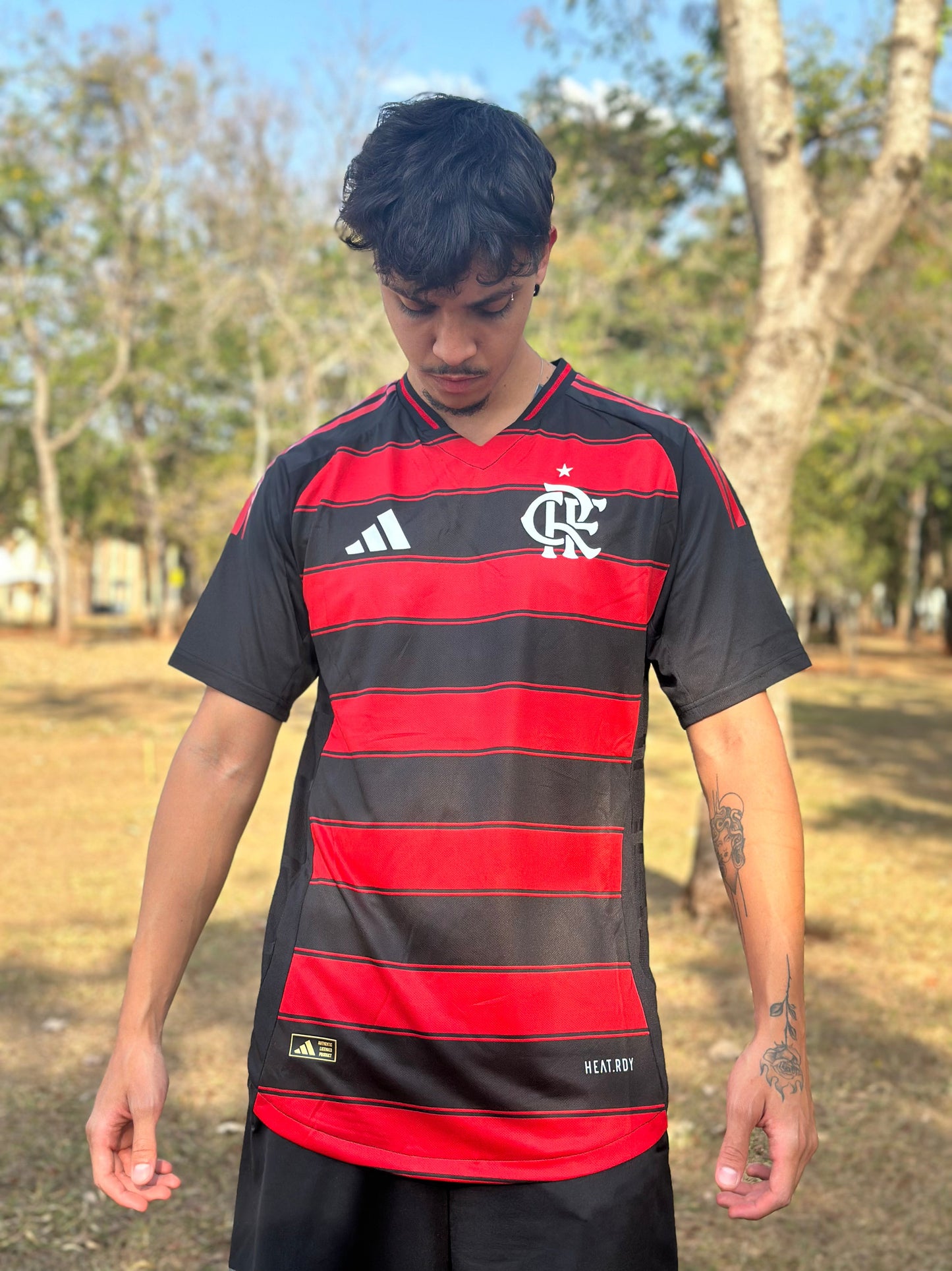 Camiseta local del Flamengo 2025, versión para aficionados, Adidas, para hombre - Rojo y negro