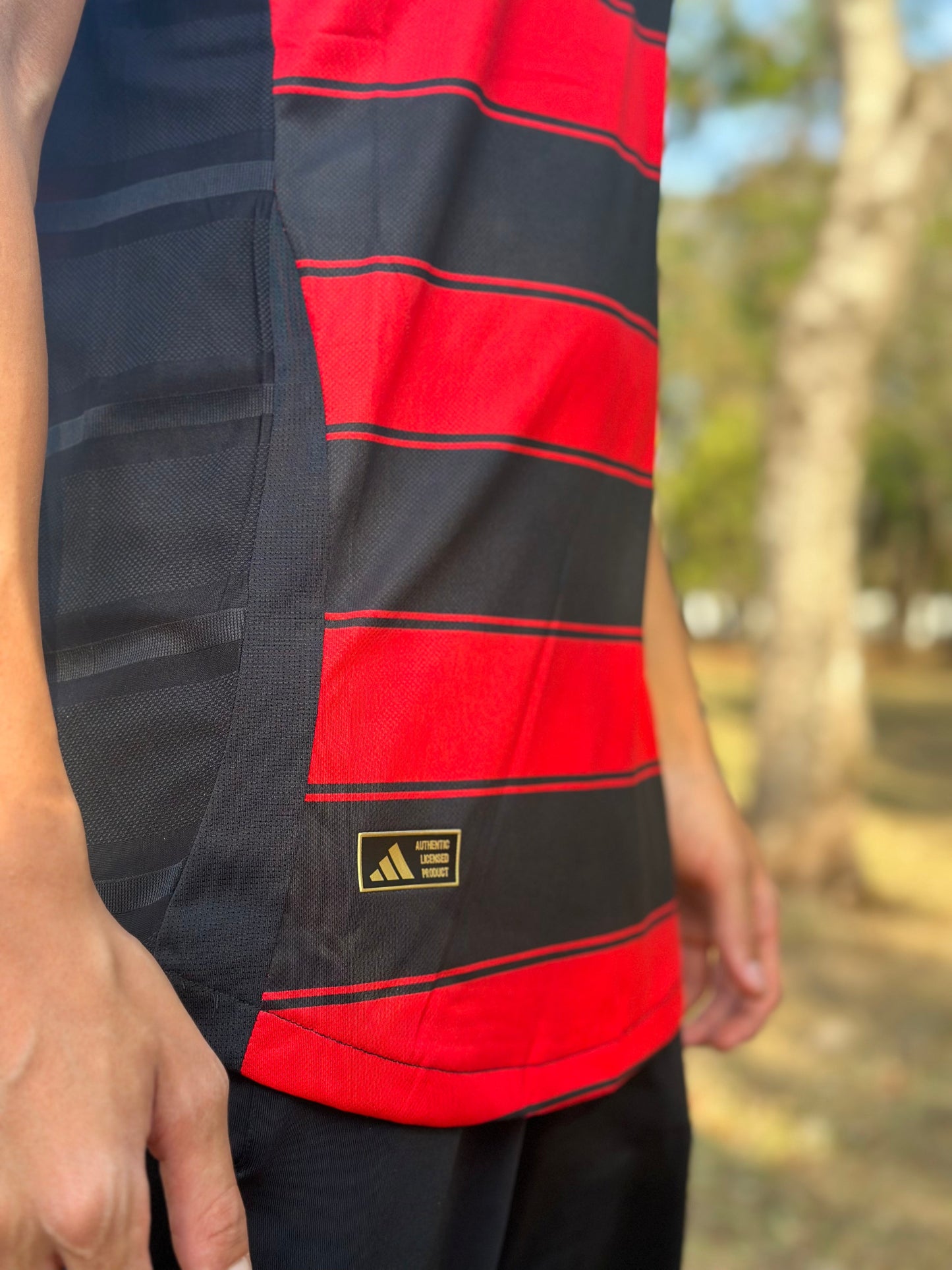 Camiseta local del Flamengo 2025, versión para aficionados, Adidas, para hombre - Rojo y negro