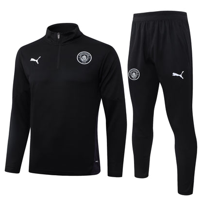 Kit de Treino Manchester City - Conjunto Manga Longa Preto