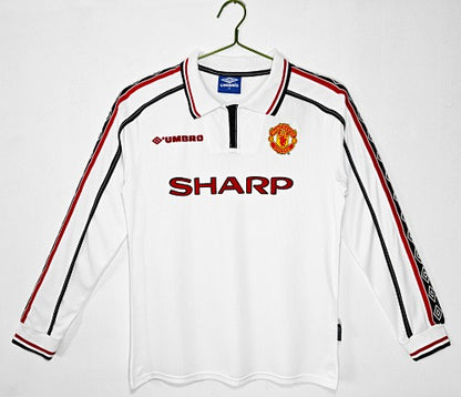 Mangas longas: Manchester United Branco Retro 1998/99