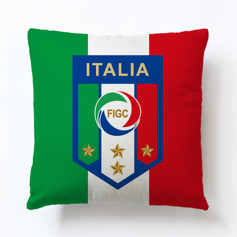 World European Football Cup Flag Club Decoration Living Room Sofa Cushion Linen Pillow Cover Sales