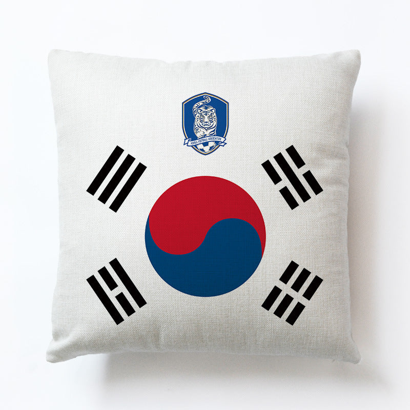 World European Football Cup Flag Club Decoration Living Room Sofa Cushion Linen Pillow Cover Sales