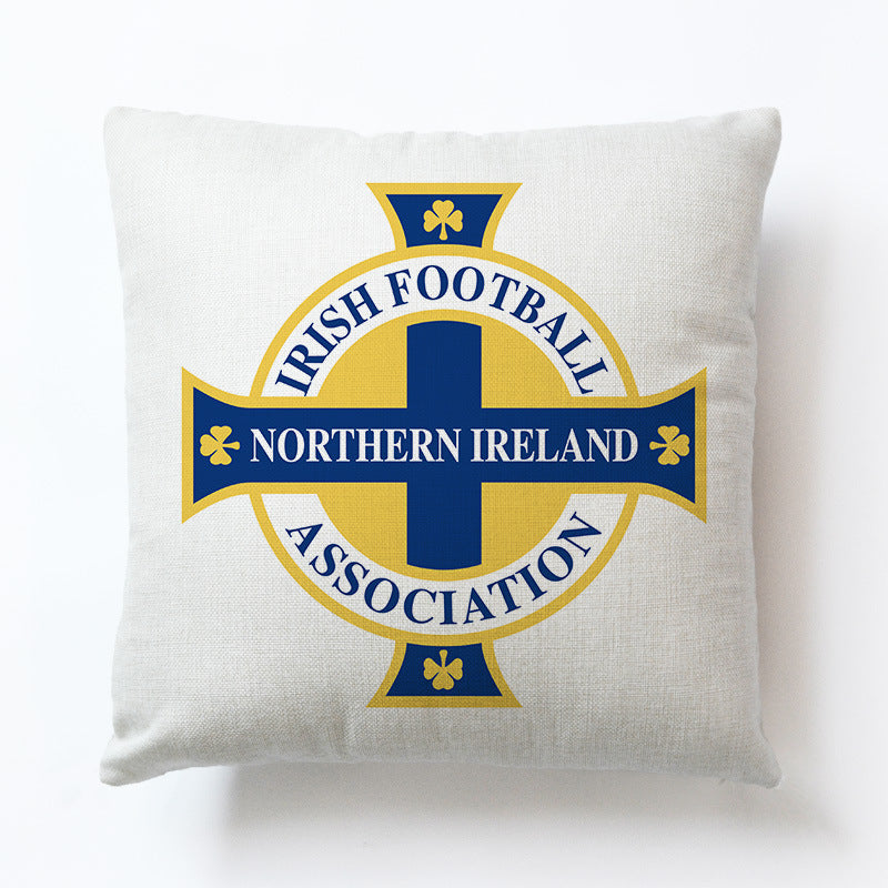 World European Football Cup Flag Club Decoration Living Room Sofa Cushion Linen Pillow Cover Sales