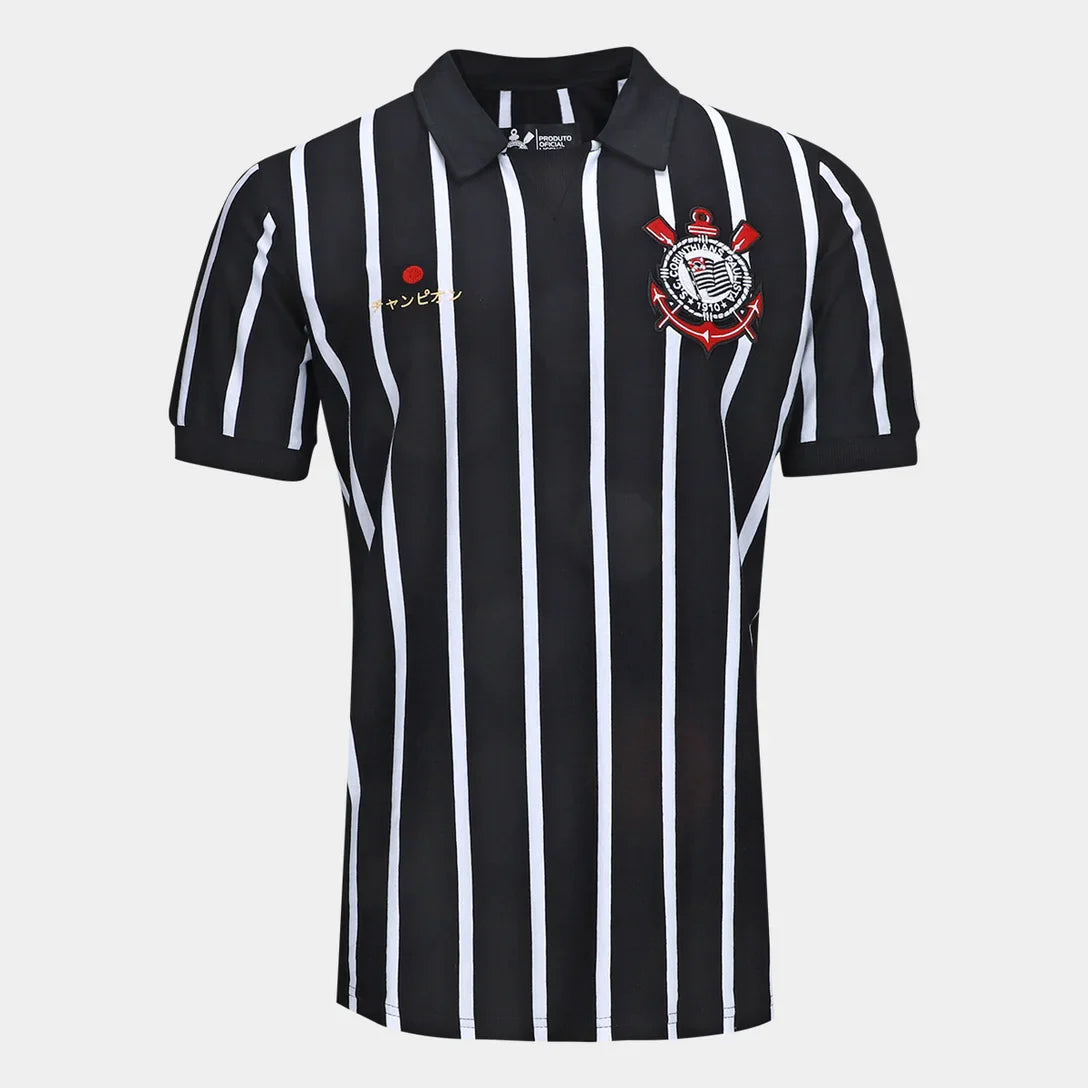 Camiseta Polo Corinthians Retrô Japão Masculina - Fan Version