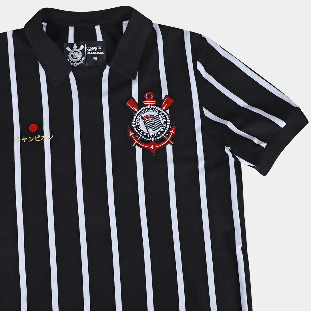 Camiseta Polo Corinthians Retrô Japão Masculina - Fan Version