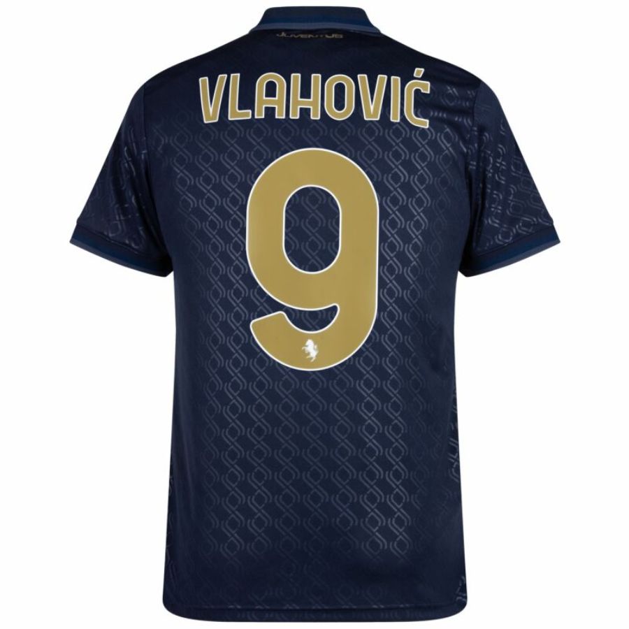 Juventus Vlahovic 9 Third 2024/25 Patches UCL UEFA Foundation (Official Printing)