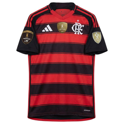 Camiseta local del Flamengo 2025, versión para aficionados, Adidas, para hombre - Rojo y negro