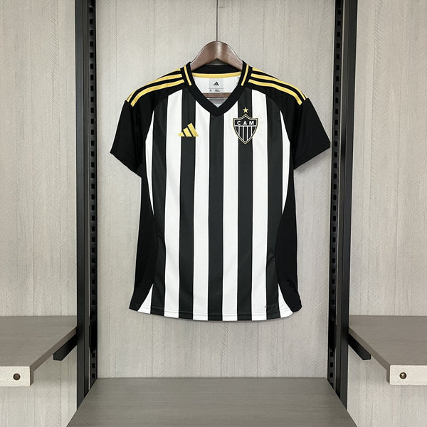 Camisa 1 Atlético MG 25/26 Preta e branca - (Feminina) - DA Sports Oficial