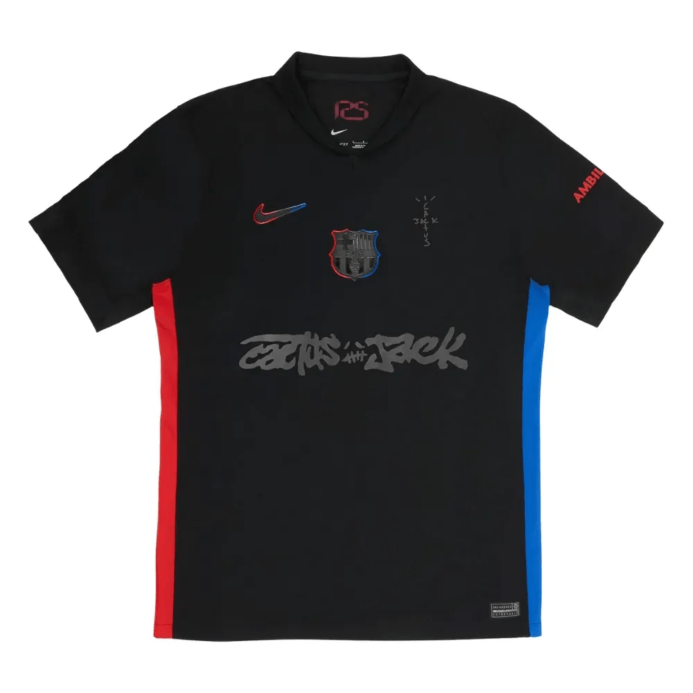 Camisa Barcelona Edição Especial Travis Scott 2025 Preta Masculina - DA Sports Oficial