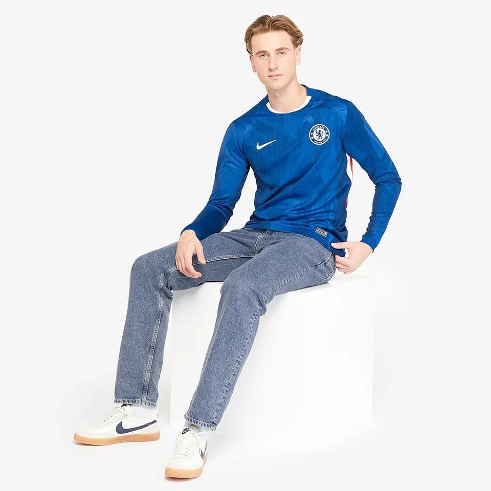 Camisa Chelsea I 2025/26 Nike Manga Longa Torcedor - DA Sports Oficial