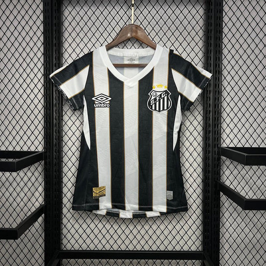 Camisa do Santos I 24/25 - Preta e branca - (Feminina) - DA Sports Oficial