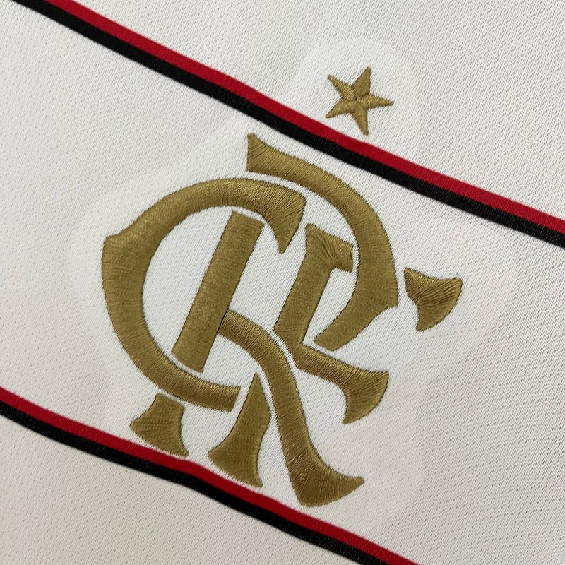 Camisa Flamengo II 23/24 s/n° Torcedor Adidas Masculina - Branca com detalhes em Dourado - DA Sports Oficial