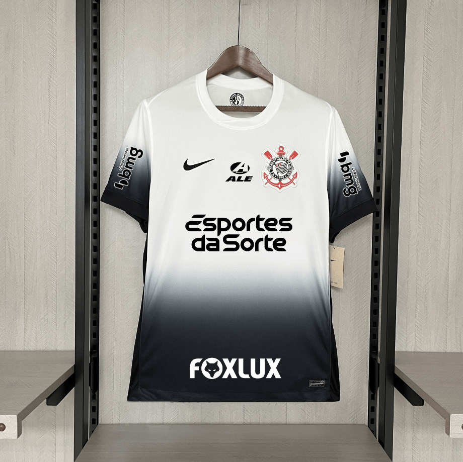 Camisa Nike Corinthians Casa 24/25 - Branca (Com todos patrocinadores) - DA Sports Oficial