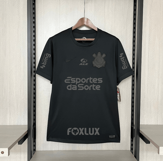 Camisa Nike Corinthians Fora 24/25 - Preta (Com todos patrocinadores) - DA Sports Oficial