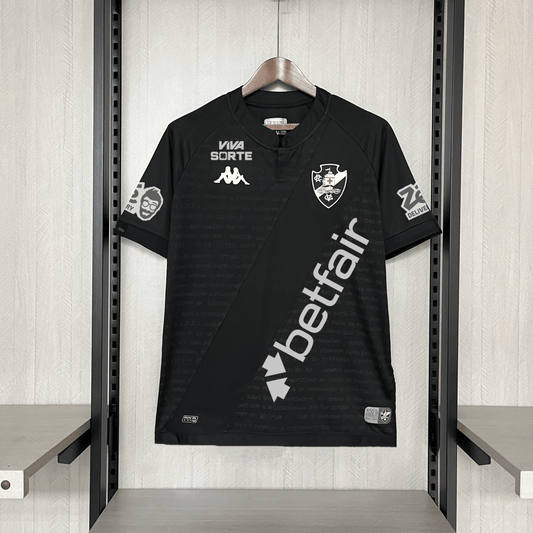 Camisa Vasco III 24/25 Kombat Kappa Masculina - Preto (Com Patrocinadores) - DA Sports Oficial