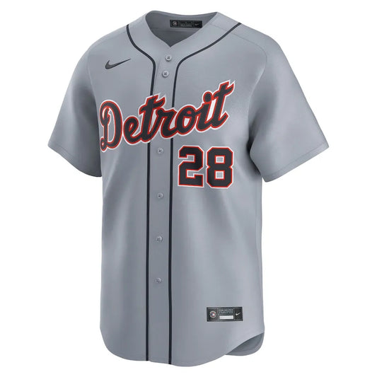 Jersey MLB Detroit Tigers Gray Javier Baez 28 Road Limited Fan Version Men's Gray